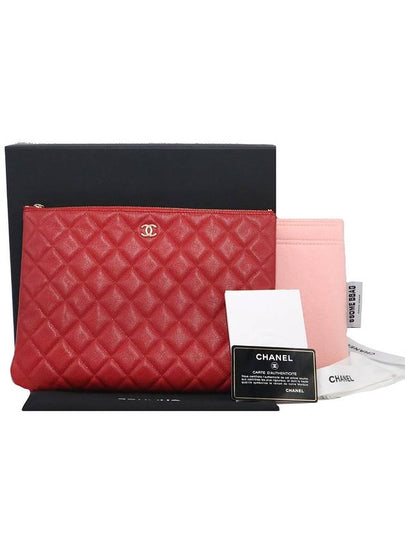 Chanel A82545 Red Caviar Gold Classic New Medium Clutch No 28 - CHANEL - BALAAN 2