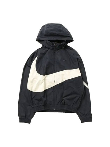 Swoosh Woven Jacket Black Coconut Milk - NIKE - BALAAN 1