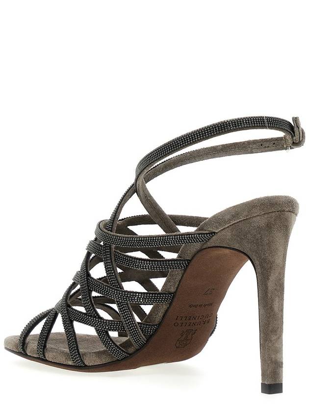 23 fw Suede Sandals WITH Jewel Application MZSFC2471C8212 B0650756195 - BRUNELLO CUCINELLI - BALAAN 3