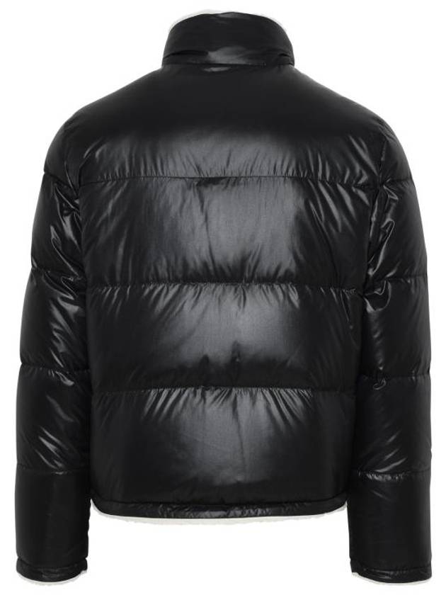 Shearling Lining Nylon Down Puffer Jacket Black - SAINT LAURENT - BALAAN 4