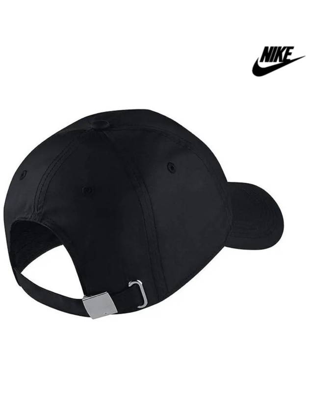 H86 White Metal Swoosh Unisex Hat Black - NIKE - BALAAN 3