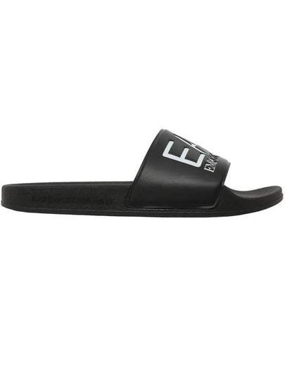 EA7 Embossed Logo Flat Slippers Black - EMPORIO ARMANI - BALAAN 2