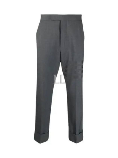 Diagonal Plain Weave Classic Wool Slacks Grey - THOM BROWNE - BALAAN 2