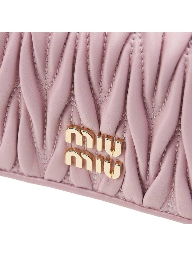 Matelasse Logo Nappa Leather Half Wallet Alabaster Pink - MIU MIU - BALAAN 7