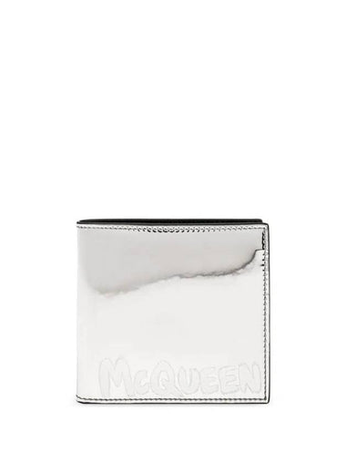 Logo Bifold Half Wallet Silver - ALEXANDER MCQUEEN - BALAAN 1