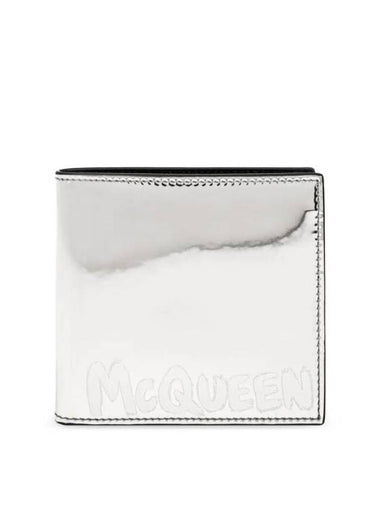 Logo Bifold Half Wallet Silver - ALEXANDER MCQUEEN - BALAAN 1