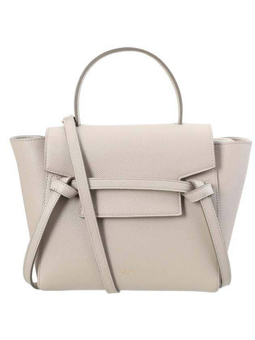 Grain Leather Nano Belt Tote Bag Light Taupe - CELINE - BALAAN 1