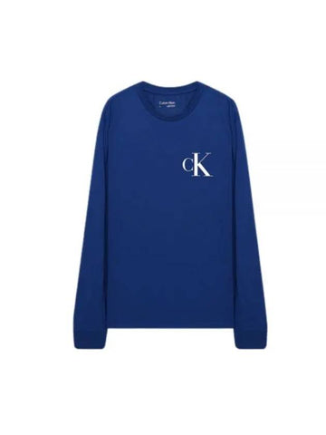 Monogram Logo Crewneck Long Sleeve T-Shirt Blue - CALVIN KLEIN - BALAAN 1