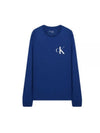 Monogram Logo Crewneck Long Sleeve T-Shirt Blue - CALVIN KLEIN - BALAAN 2