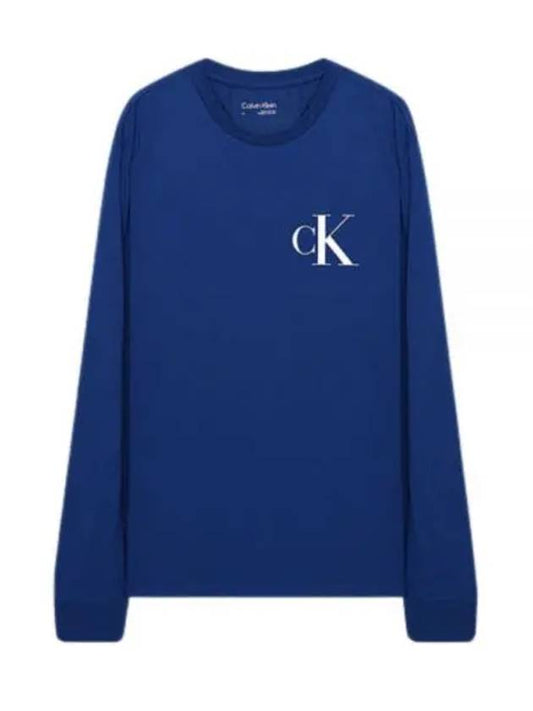 Monogram Logo Crewneck Long Sleeve T-Shirt Blue - CALVIN KLEIN - BALAAN 1