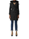 Detachable Hood Teffeta Kensington Trench Coat Black - BURBERRY - BALAAN 3