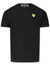 Small Gold Heart Wappen Short Sleeve T-Shirt Black P1 T216 1 - COMME DES GARCONS - BALAAN 2