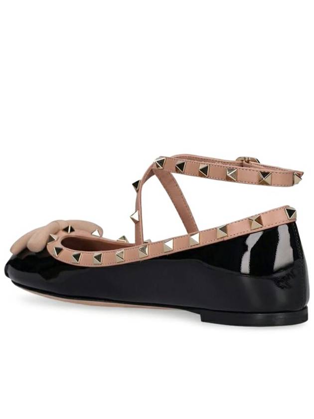 Rockstud Patent Leather Ballerina Black - VALENTINO - BALAAN 4