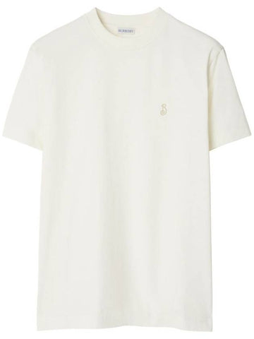 Burberry B Shield Embroidery Cotton Jersey T-Shirt Clothing - BURBERRY - BALAAN 1