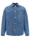 Triangle Logo Denim Long Sleeve Shirt Light Blue - PRADA - BALAAN 1