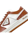 Downtown Perforated Leather Low Top Sneakers Orange - PRADA - BALAAN 10