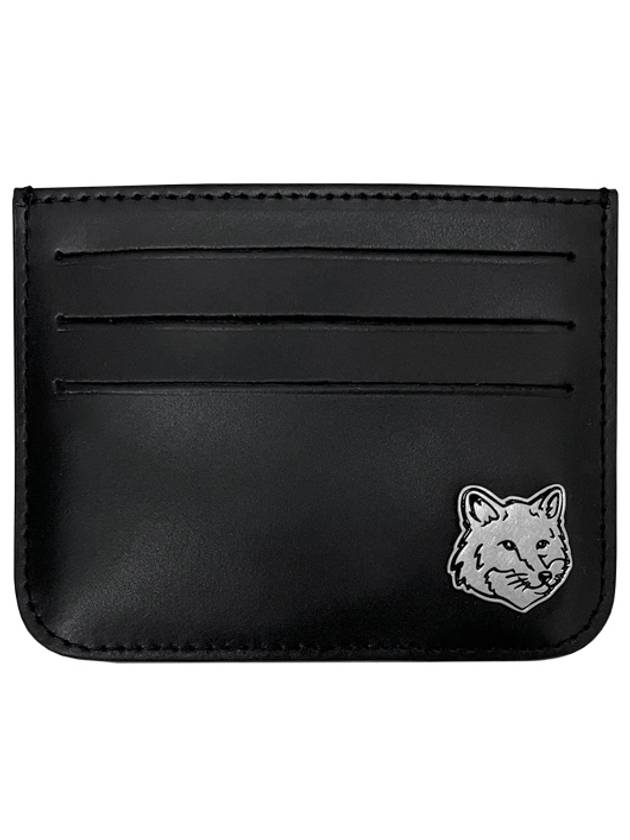 Fox Head Leather Card Wallet Black - MAISON KITSUNE - BALAAN 2