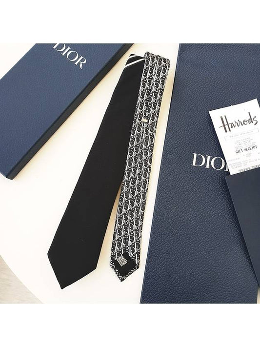 Oblique Straight Tie Black - DIOR - BALAAN 2