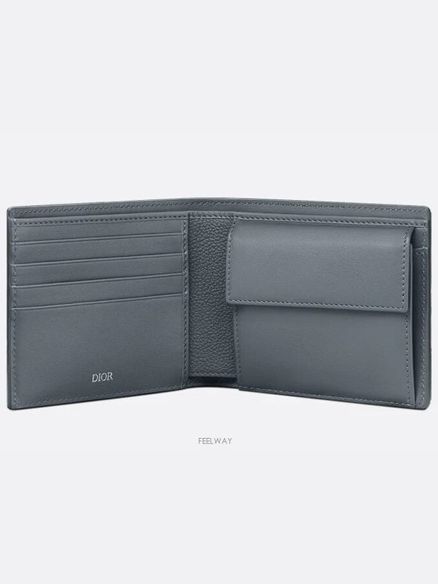 Half Wallet Deep Gray Dior Gravity Leather - DIOR - BALAAN 4