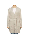 Button Wool Cashmere Long Cardigan Beige - MAX MARA - BALAAN 1