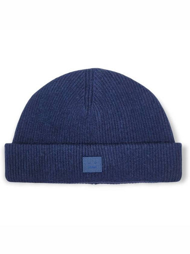 Mini Pansy Face Logo Ribbed Wool Beanie FAUXHATS000064 - ACNE STUDIOS - BALAAN 1