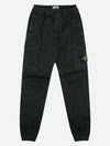 Stretch Cotton Cargo Straight Pants Black - STONE ISLAND - BALAAN 2