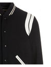 Teddy Bomber Jacket in Wool Black White - SAINT LAURENT - BALAAN 5