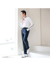 SET Men s sleeve color combination T shirt white brushed pants - PALMSPRINGS - BALAAN 4