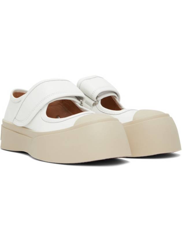 Nappa Leather Mary Jane Low Top Sneakers Lily White - MARNI - BALAAN 3