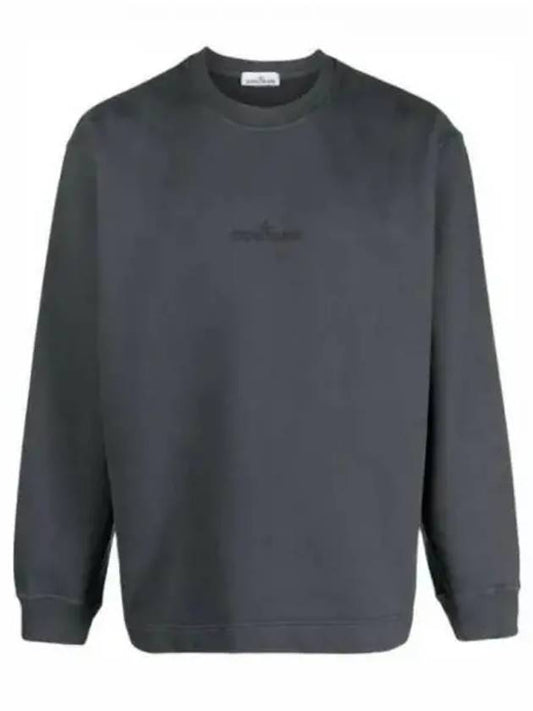 Crew Neck  Brushed Cotton Fleece Sweatshirt Grey - STONE ISLAND - BALAAN 2