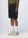 Men's OLD Treatment Logo Patch Cargo Bermuda Shorts Black - STONE ISLAND - BALAAN 6