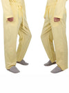 Poplin Pajamas Organic Cotton Straight Pants Lemonade - TEKLA - 4