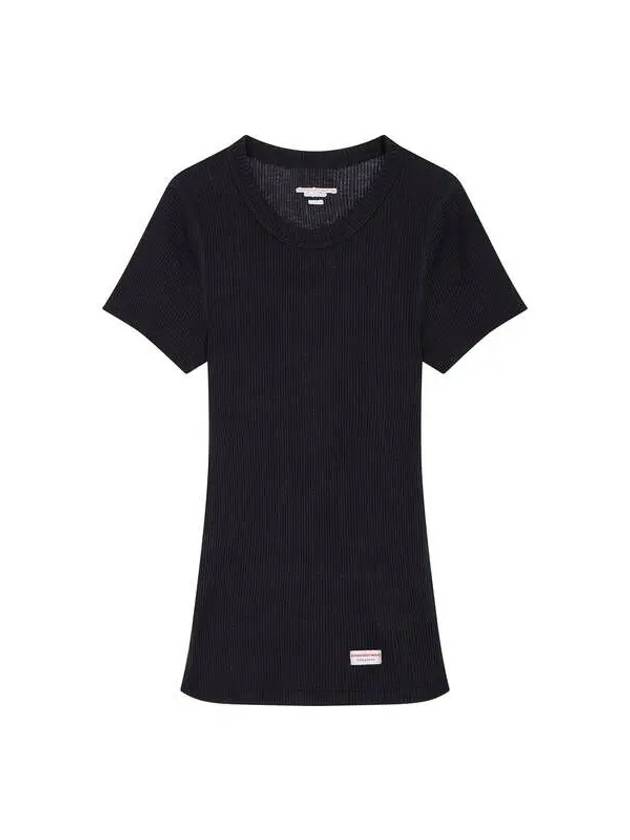 Ribbed cotton short sleeve t shirt black 270357 - ALEXANDER WANG - BALAAN 1