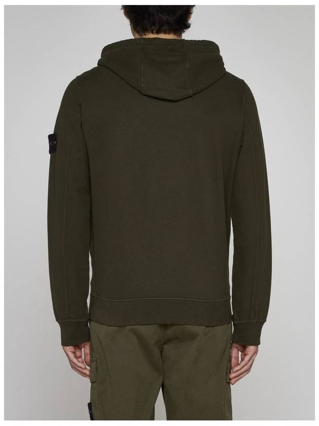 Wappen Patch Cotton Zip Up Hoodie Olive - STONE ISLAND - BALAAN 4