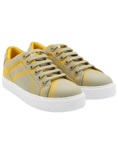 Check Cotton Low Top Sneakers Yellow - BURBERRY - BALAAN 2