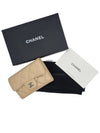 Classic Grained Shiny Calfskin Card Wallet Beige - CHANEL - BALAAN 11