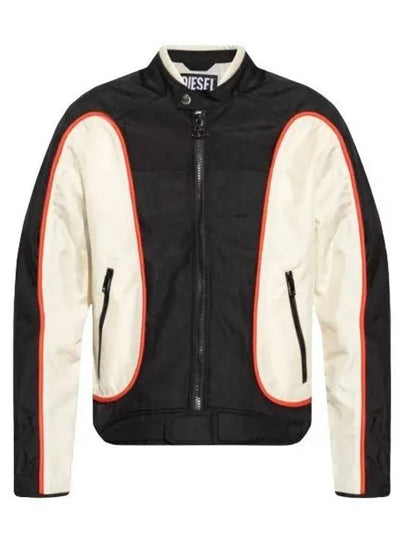 J-Blink Color Block Biker Jacket Black White - DIESEL - BALAAN 2