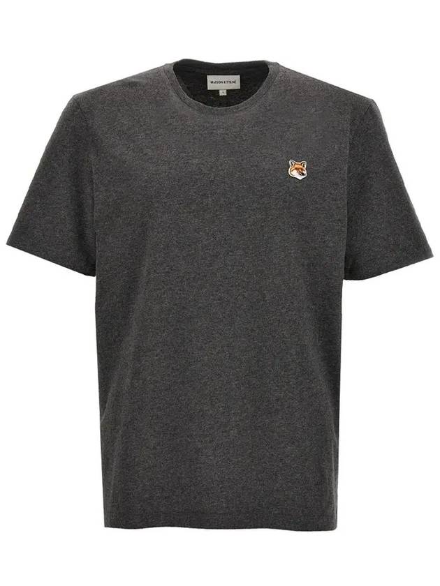 Fox Head Patch Classic Short Sleeve T-Shirt Grey Melange - MAISON KITSUNE - BALAAN 2