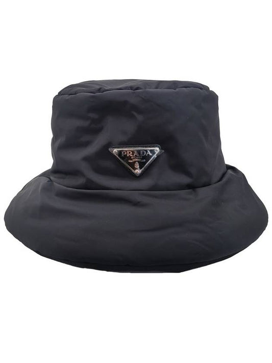 Triangle Logo Bucket Hat Black - PRADA - BALAAN 2