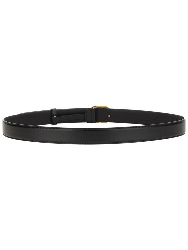 GG Marmont Leather Belt Black - GUCCI - BALAAN 3