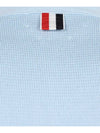 Milano Stitch Sprite Armband Cotton V-neck Cardigan Light Blue - THOM BROWNE - BALAAN 4