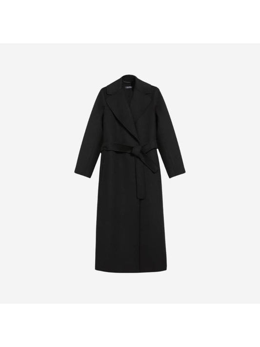 S Poldo Wool Robe Style Coat Black - MAX MARA - BALAAN 1