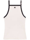 Buckle Contrast Sleeveless Lime Stone Black - COURREGES - BALAAN 1
