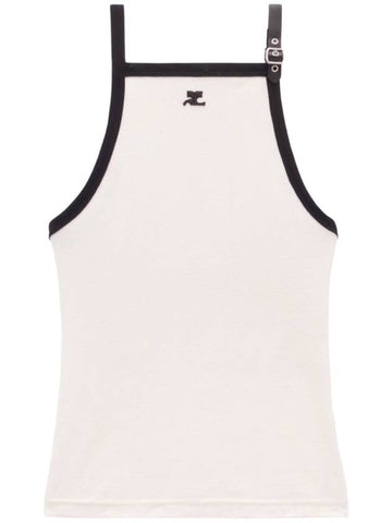 Buckle Contrast Sleeveless White - COURREGES - BALAAN 1