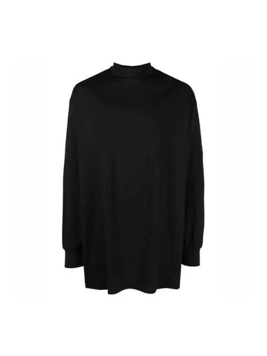 Logo Patch Mock Neck Loose Fit Long Sleeve T-Shirt Black - Y-3 - BALAAN 1