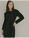 Black Belt Puff Long Dress BLACK - AVANT-G - BALAAN 5