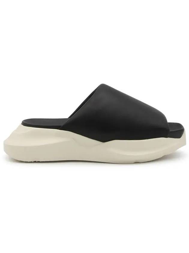 Geth Puffer Leather Slippers Black Milk - RICK OWENS - BALAAN 1