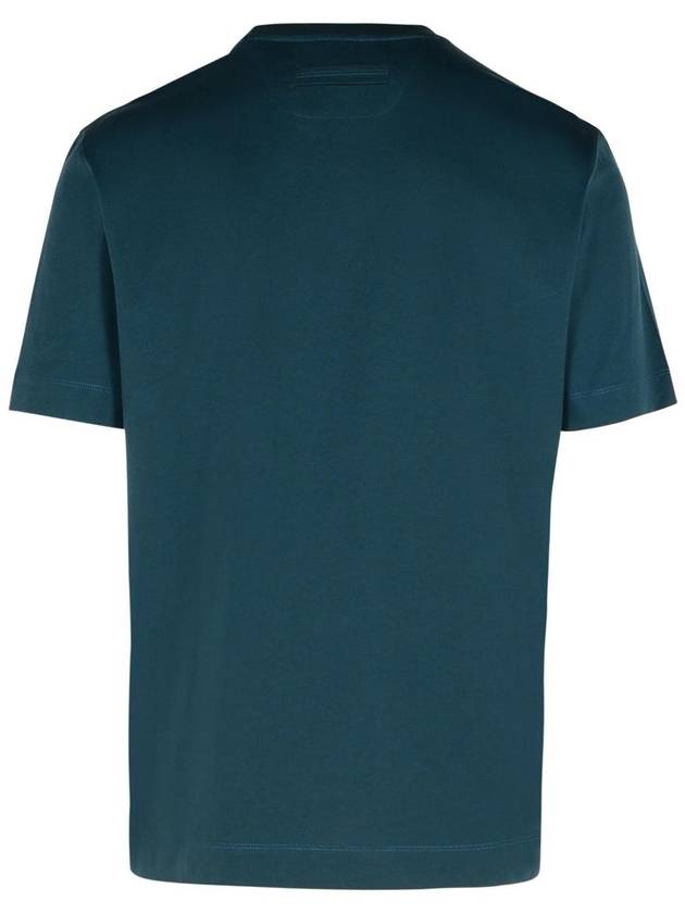 Zegna 'Pure' Green Cotton T-Shirt - ERMENEGILDO ZEGNA - BALAAN 3