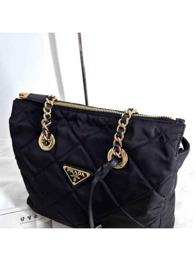 Re nylon triangle logo chain shoulder bag black 1bg468 - PRADA - BALAAN 6