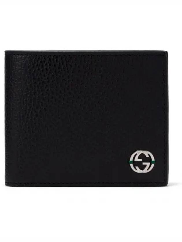 GG Interlocking Two Tone Half Wallet Black - GUCCI - BALAAN 2